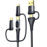 USAMS SJ-626 PD100W A+C to C+L+M 6in1 Fast Charging Data Cable 2m (Black)