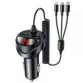 USAMS US-CC119 C22 3.4A Dual USB Car Charger With 3in1 Spring Cable