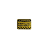 Metal Enamel Brooches 3m Sticker Warning / Caution Sign Charm