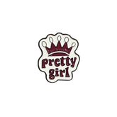 Metal Enamel Brooches 3m Sticker Fashion Jewelry Design Pretty Girl