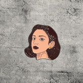 Metal Enamel Brooches 3m Sticker Fashion Jewelry Girl Portrait