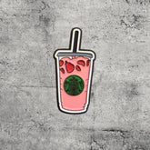 Metal Enamel Brooches 3m Sticker Fashion Jewelry Design Starbucks Pink