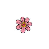 Pink Flower Heart Metal Logo Sticker – Phone & Laptop Skin