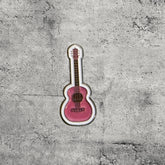 Metal Enamel Brooches 3m Sticker Fashion Jewelry Design Pink Guitar Icon