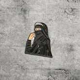 Metal Enamel Brooches 3m Sticker Fashion Jewelry Design Hijabi Girl Illustration