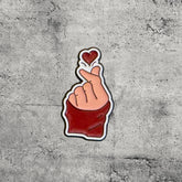Metal Enamel Brooches 3m Sticker Fashion Jewelry Design Finger Heart Love