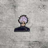 Metal Enamel Brooches 3m Sticker Fashion Jewelry Design Anime Boy with White Hair