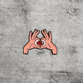 Metal Enamel Brooches 3m Sticker Fashion Jewelry Design Heart Hands