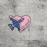 Metal Enamel Brooches 3m Sticker Fashion Jewelry Design Airplane Love Heart