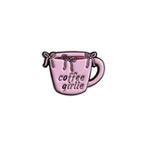 Metal Enamel Brooches 3m Sticker Coffee girlie
