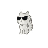 Metal Enamel Brooches 3m Sticker White Cat