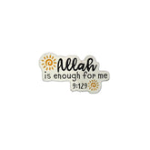 Metal Enamel Brooches 3m Sticker Allah Is Enough For Me