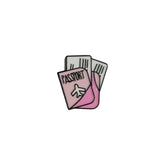 Metal Enamel Brooches 3m Sticker Pink Passport