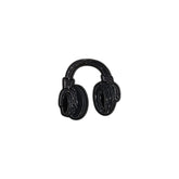Metal Enamel Brooches 3m Sticker Black Headphone