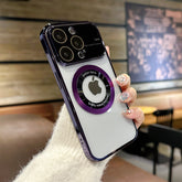 Luxury Purple Plating Magsafe Transparent Clear Slim Case