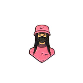 Metal Enamel Brooches 3m Sticker Fashion Jewelry Design Girl in Pink Hoodie