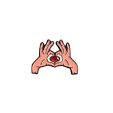 Metal Enamel Brooches 3m Sticker Fashion Jewelry Design Heart Hands