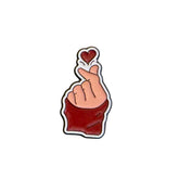 Metal Enamel Brooches 3m Sticker Fashion Jewelry Design Finger Heart Love