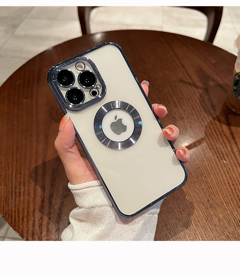 Luxury Plating Charm Logo Hole Hollow Case For iPhone