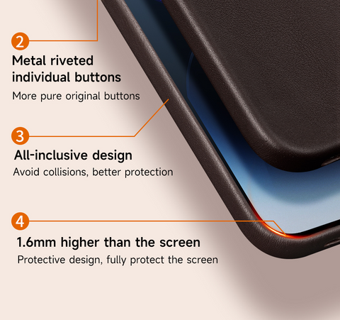 Genuine Leather Magnetic Case For iPhone