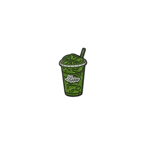 Metal Enamel Brooches 3m Sticker Green Matcha Drink Metal Charms