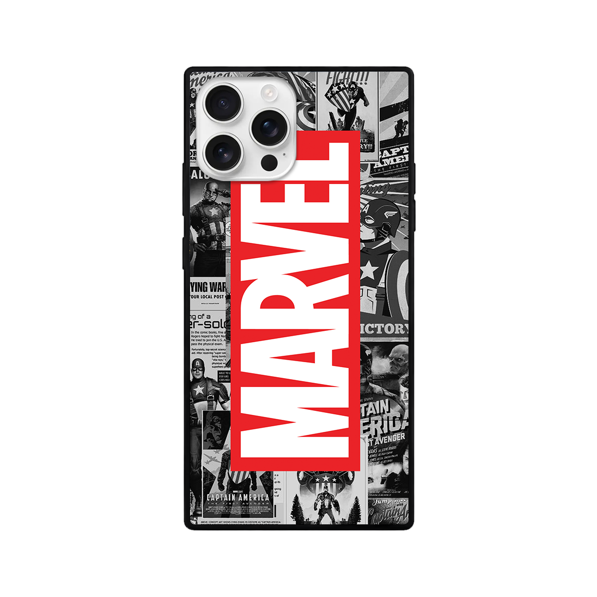Red Marvel Superhero Comic Square Glass iPhone Case