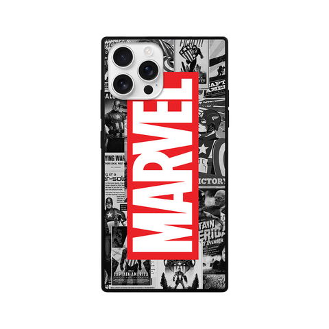 Red Marvel Superhero Comic Square Glass iPhone Case