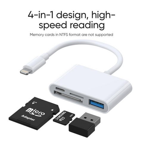 S-H142 Lightning to USB OTG Card Reader 4 in 1