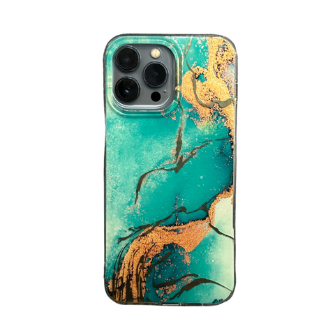 Coloured Glaze Green Marble Case For iPhone