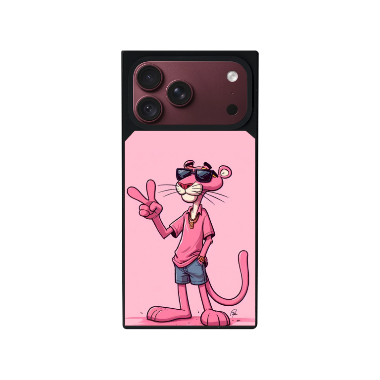 Pink Panther Customized Square Glass for Iphone Models