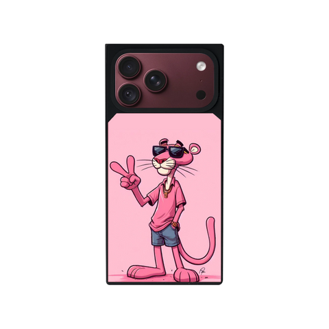 Pink Panther Customized Square Glass for Iphone Models