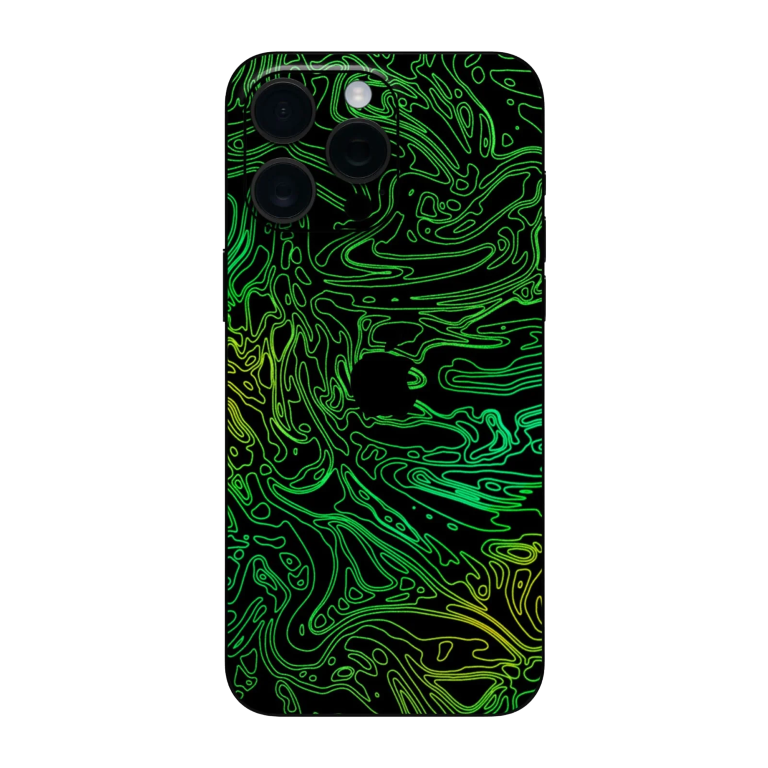 Vibrant Green & Black Abstract Skin