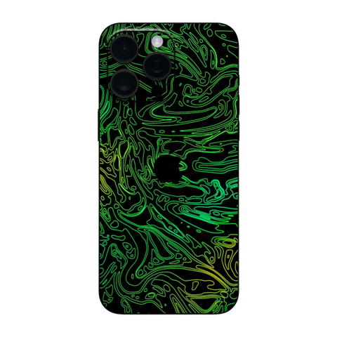 Vibrant Green & Black Abstract Skin