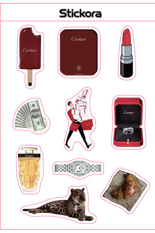 Cartier Luxe 3D Puff Sticker Pack for Phone, Laptop & Accessories