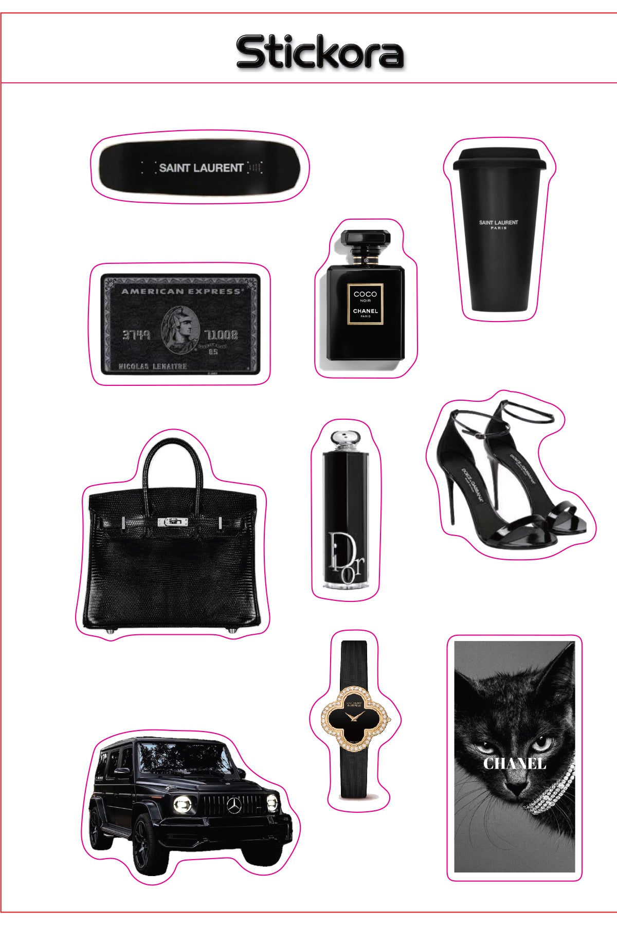 Noir Elite 3D Puff Sticker Pack for Phone, Laptop & Accessories