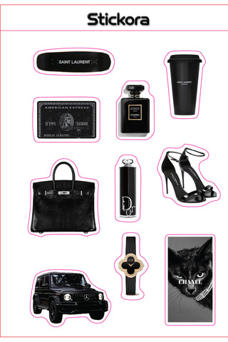 Noir Elite 3D Puff Sticker Pack for Phone, Laptop & Accessories
