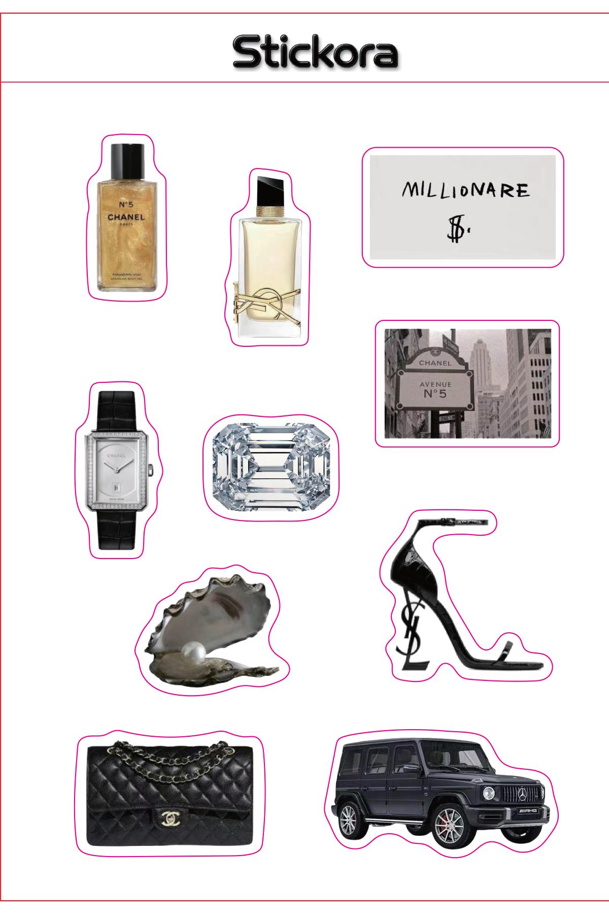 Millionaire Edit 3D Puff Sticker Pack for Phone, Laptop & Accessories