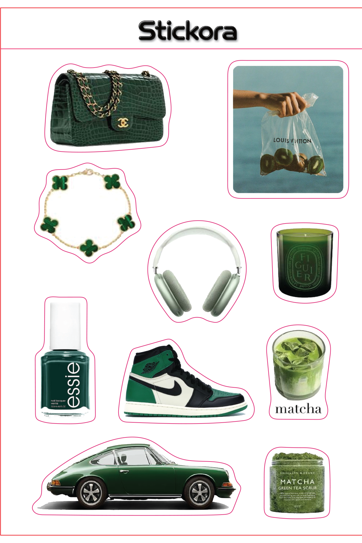 Matcha Luxe 3D Puff Sticker Pack for Phone, Laptop & Accessories