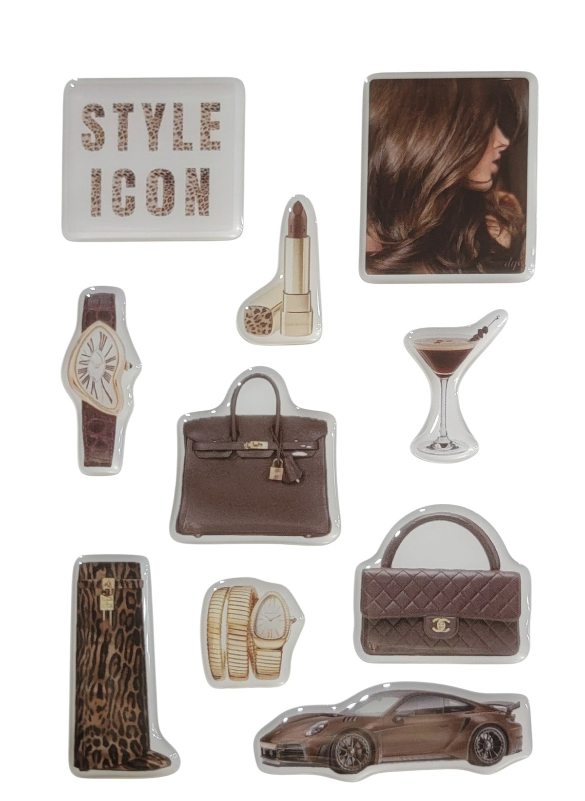Cocoa Chic 3D Puff Sticker Pack for Phone, Laptop & Accessories