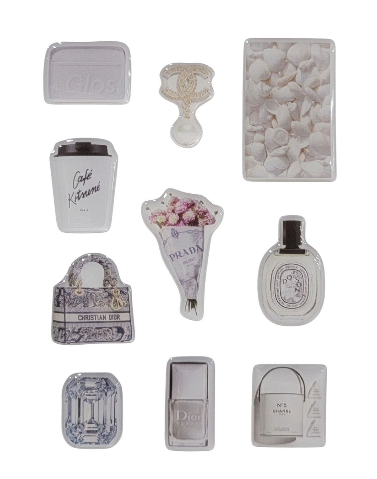 Ivory Luxe 3D Puff Sticker Pack for Phone, Laptop, iPad & Accessories
