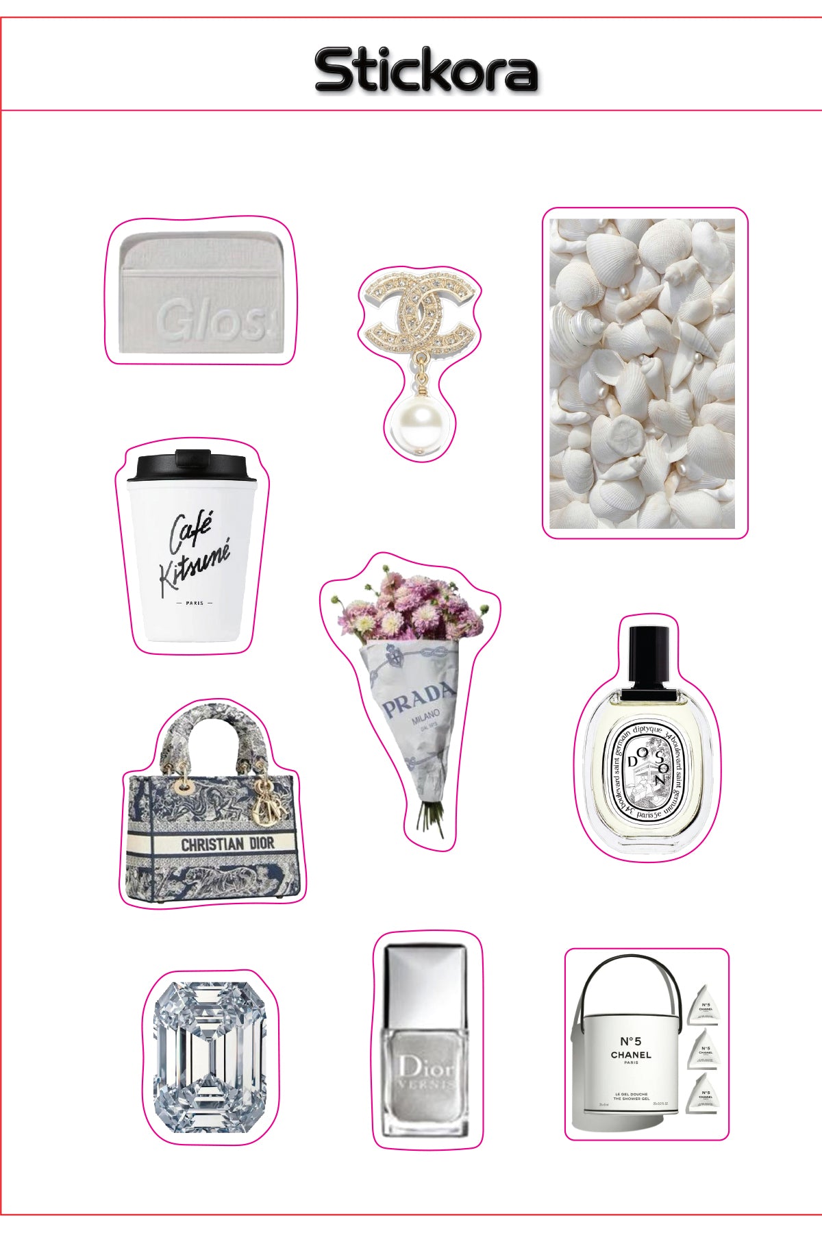 Ivory Luxe 3D Puff Sticker Pack for Phone, Laptop, iPad & Accessories