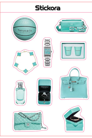 Tiffany Dreams 3D Puff Sticker Pack | Luxury Blue Aesthetic Stickers for Phone, Laptop & iPad