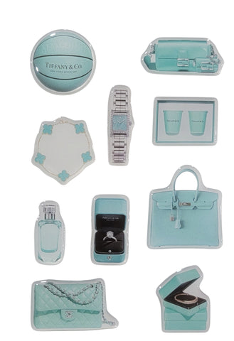 Tiffany Dreams 3D Puff Sticker Pack | Luxury Blue Aesthetic Stickers for Phone, Laptop & iPad