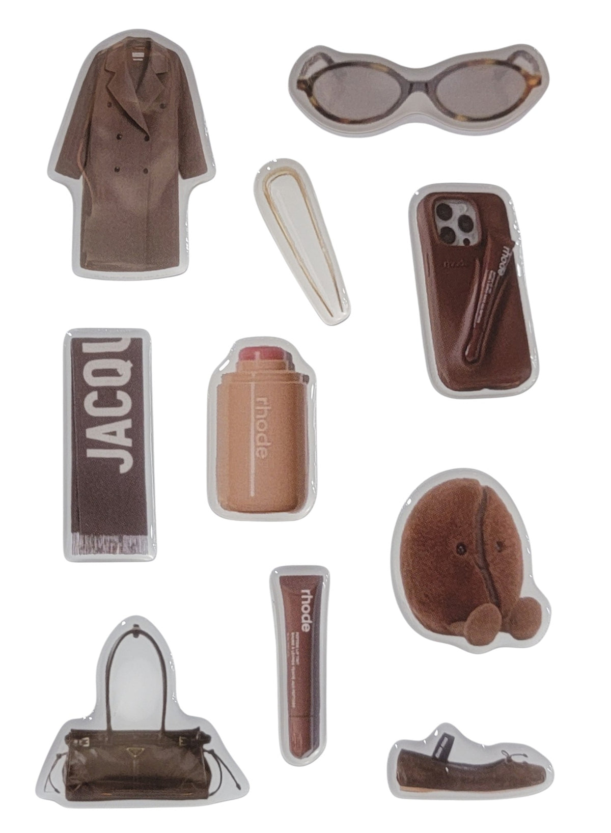 Mocha Muse 3D Puff Sticker Pack | Brown Luxury Aesthetic Stickers for Phone, Laptop & iPad