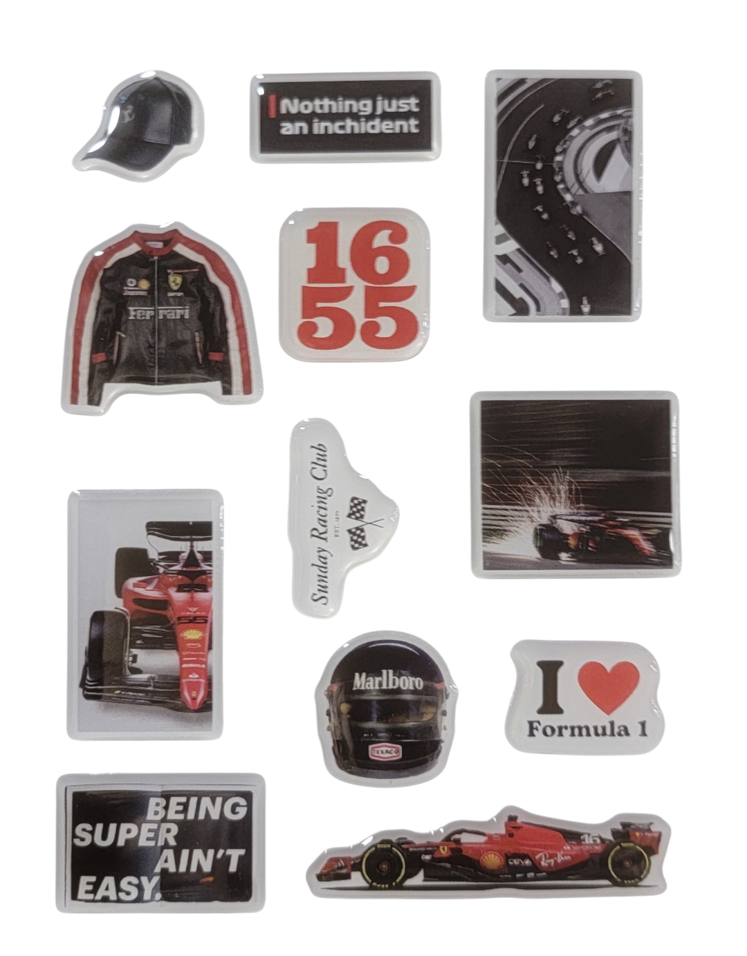 F1 Racing Legends 3D Puff Sticker Pack for Phone, Laptop & Accessories