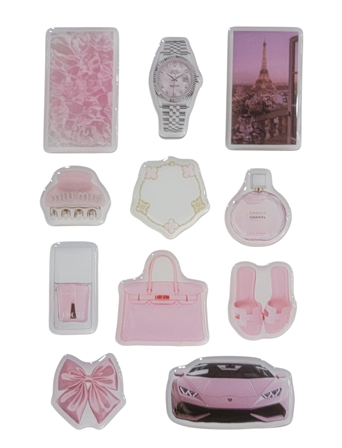 Blush Luxe 3D Puff Sticker Pack | Luxury Pink Aesthetic Stickers for Phone, Laptop & iPad