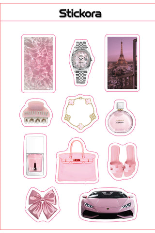 Blush Luxe 3D Puff Sticker Pack | Luxury Pink Aesthetic Stickers for Phone, Laptop & iPad