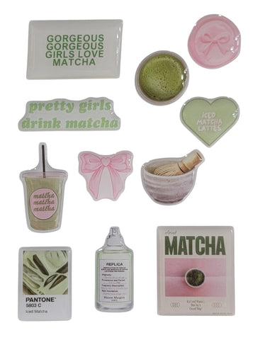 Matcha Bliss 3D Puff Sticker Pack | Cute Matcha Aesthetic Stickers for Phone, Laptop & iPad