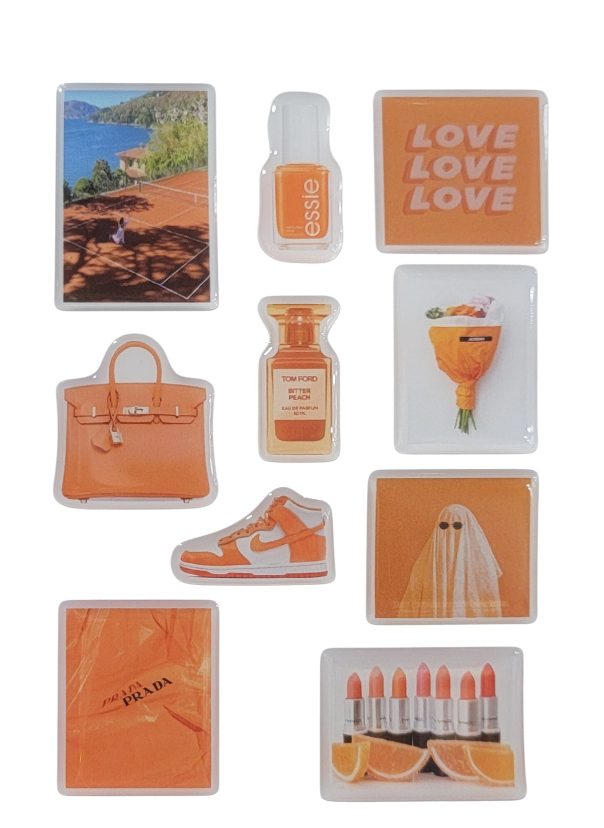 Citrus Crush 3D Puff Sticker Pack | Orange Aesthetic Stickers for Phone, Laptop & iPad