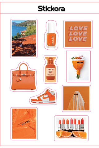 Citrus Crush 3D Puff Sticker Pack | Orange Aesthetic Stickers for Phone, Laptop & iPad